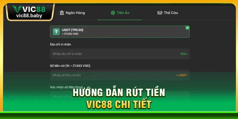Hướng Dẫn Rút Tiền Vic88 Chi Tiết